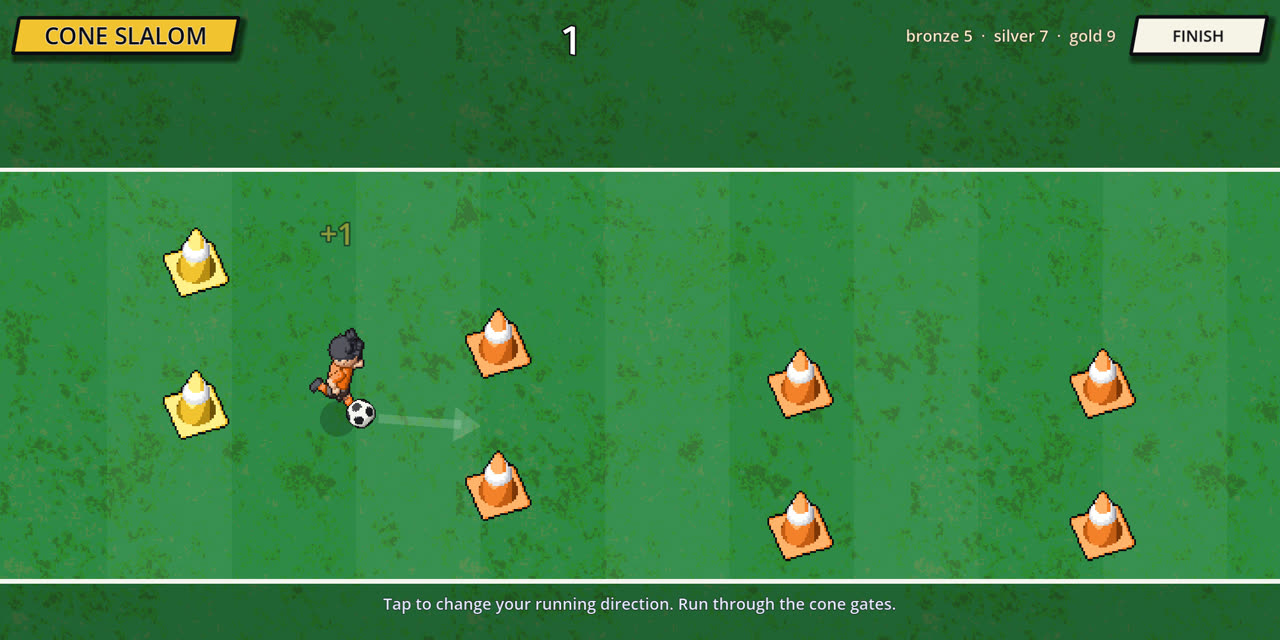 Cone slalom training mini-game